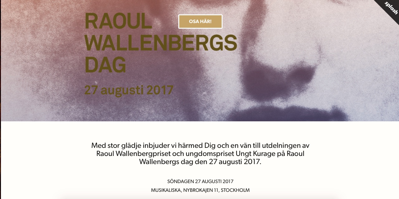 Raoul Wallenberg dag, den 27 augusti 2017