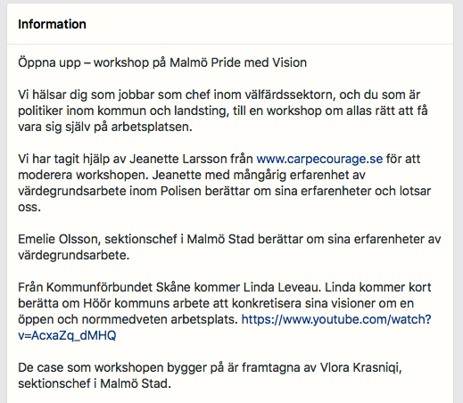 VISION, Malmö Pride, FB 2