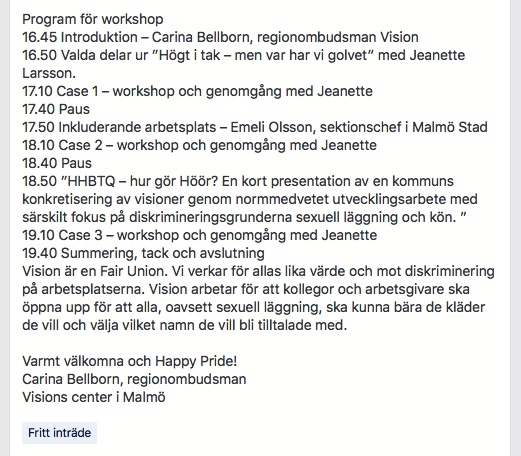 VISION, Malmö Pride, FB 3